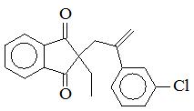 2-[2-(3-氯苯基)丙-2-烯-1-基]-2-乙基茚滿-1,3-二酮；
2-[2-(3-Chlorophenyl)-2-propen-1-yl]-2-ethyl-1H-indene-1,3(2H)-dione；
CPED