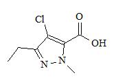 1-甲基-3-乙基-4-氯吡唑-5-甲酸； 
4-Chloro-3-ethyl-1-methyl-1H-pyrazole-5-carboxylic acid；
EMCA